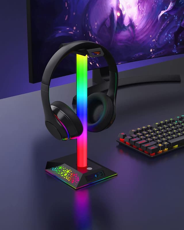 Thumbnail 6 de Hcman Headphone Stand RGB with 2 USB ports