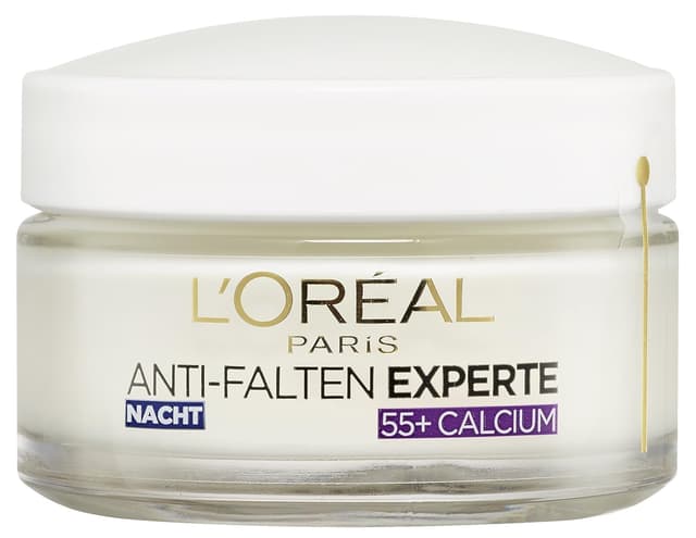 Detalle 2 de L’Oréal Paris Anti-Falten Experte 55+ Nachtcreme mit Calcium – feuchtigkeitsspendende Anti-Aging Nachtpflege (50 ml)