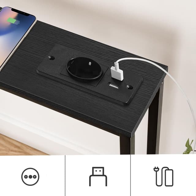 Thumbnail 8 de Hoobro Mesa Consola Estrecha con Carga USB y Toma ⚡