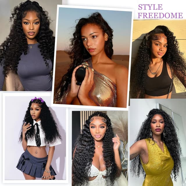 Detalle 2 de 30 Inch Deep Wave 13x6 HD Lace Front Wig (12A Brazilian Virgin Human Hair) Glueless