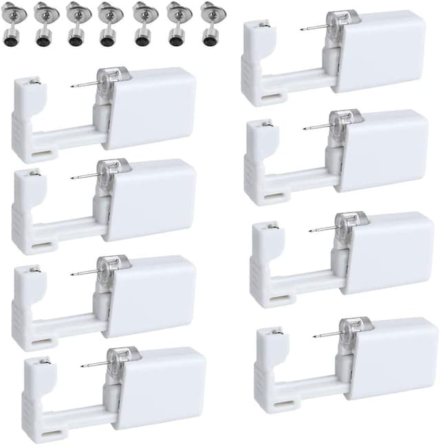 Detalle de 8er Pack Einweg Ohrlochstechpistole mit Ohrring-Einsatz (steril, selbstzerstörend) – inkl. Ohrstöpsel