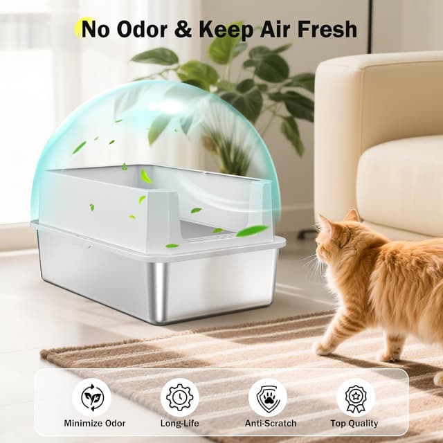 Thumbnail 4 de MIXJOY XL Stainless Steel Cat Litter Tray