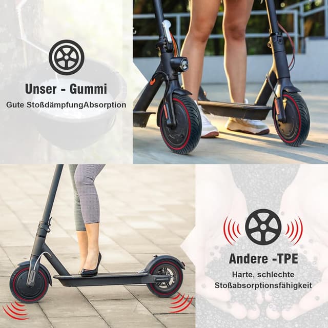 Detalle de COASTA 2× 8,5" Vollgummireifen für E-Scooter – Ersatzreifen für Xiaomi Pro 2, M365, 1S & mehr