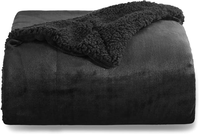 Detalle de Bedsure Kuscheldecke 130 x 150 cm schwarz