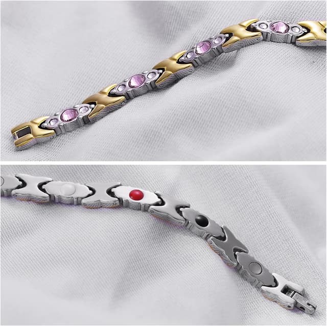 Thumbnail 6 de JFUME braccialetti magnetici da donna in oro 18k con argento, regolabili con tool per rimuovere i link