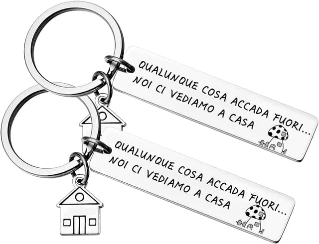 Thumbnail 6 de Lumengqi set da 2 portachiavi “Casa” in acciaio inox con ciondolo per coppia