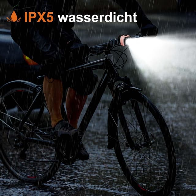 Detalle de Antimi Antimi Fahrradleuchten-Set (StVZO-zugelassen) – LED Front- und Rücklicht USB-C