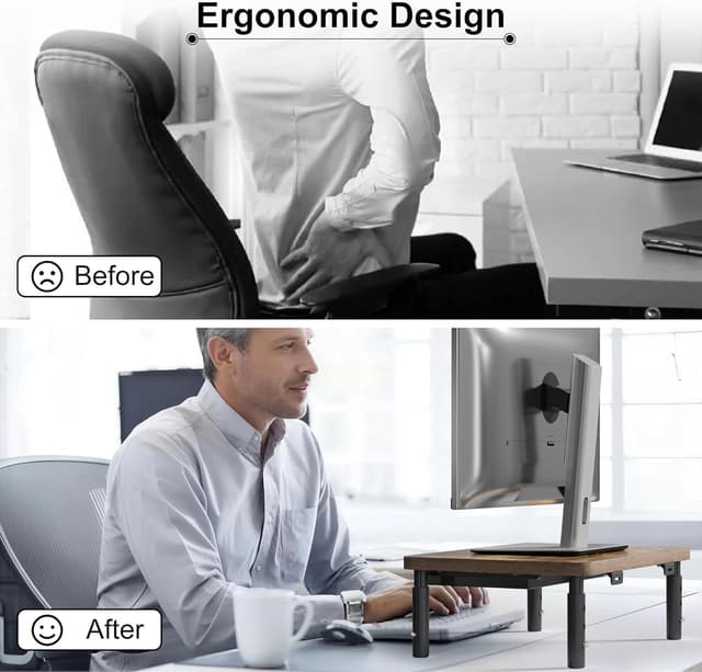Thumbnail 5 de ETHU Monitor Stand Riser with Drawer 3‑height settings 🖥