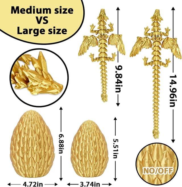 Thumbnail 4 de Winged Dragon Inside Surprise Egg 3D printed toy 🐉