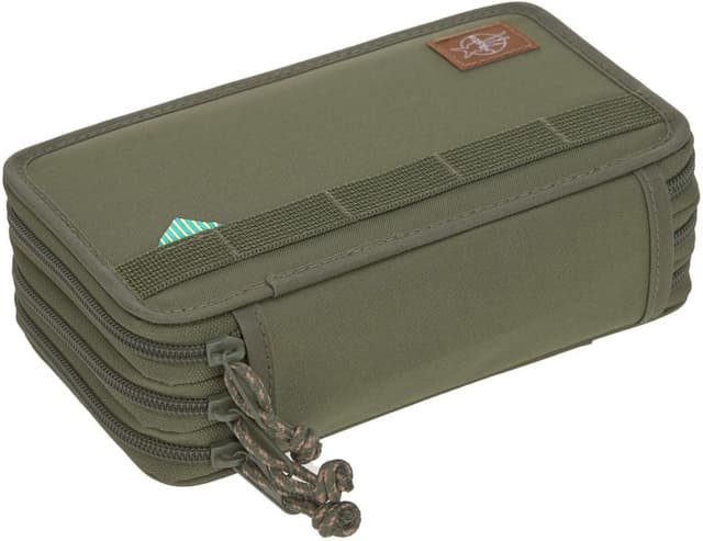 Detalle de LÄSSIG Triple Federmäppchen (Unique Olive) mit Inhalt, 20-teilig