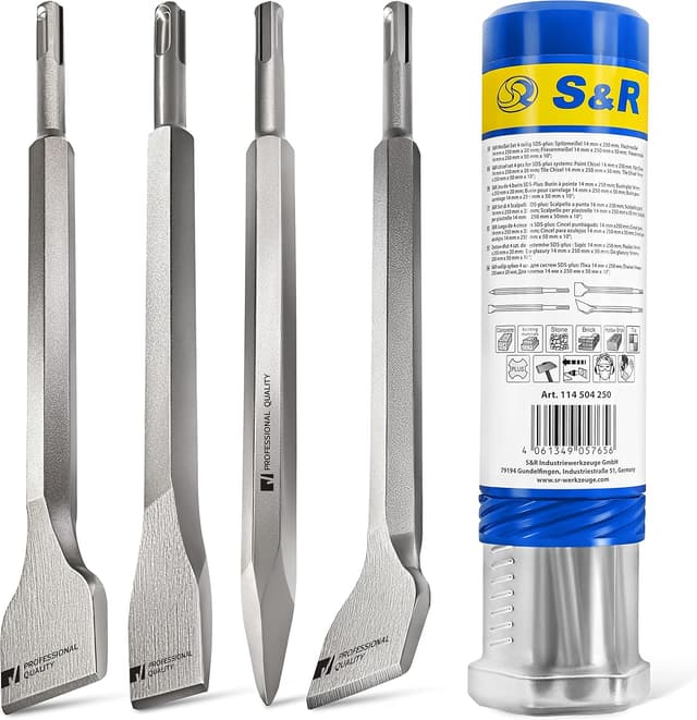 Imagen de S&R Bohrhammer Meißel-Set SDS-plus 4-teilig en OfertitasTOP