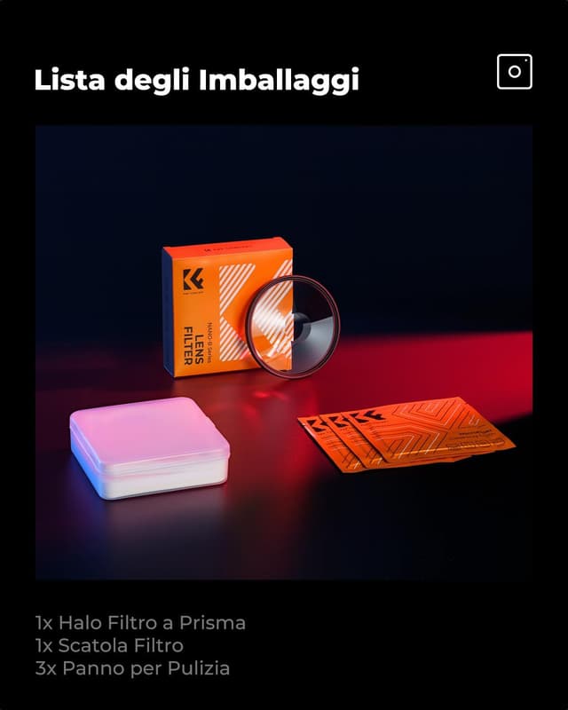 Thumbnail 6 de K&F Concept Spirale Halo Filtro Effetto in vetro ottico con effetto alone a spirale (con 3 panni di pulizia)