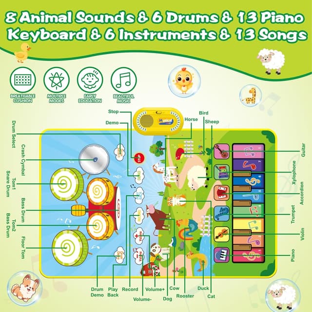 Detalle 2 de Lavliy Music Mat Montessori toy for 1–3 years