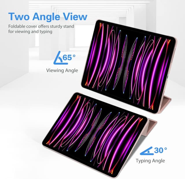 Detalle de ProCase Schutzhülle für 12,9" iPad Pro (6./5./4./3. Gen, 2022–2018) – Smart Case Cover, leicht und dünn (Rosa)