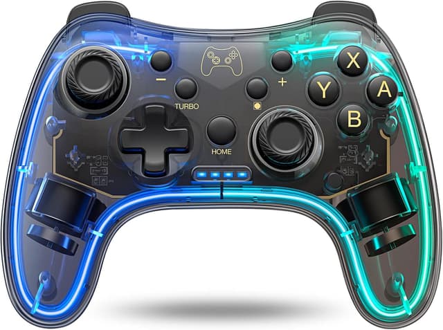 Detalle de Wireless Switch Controller für Switch/Lite/OLED mit Dual-Motor-Vibration, RGB und Turbo