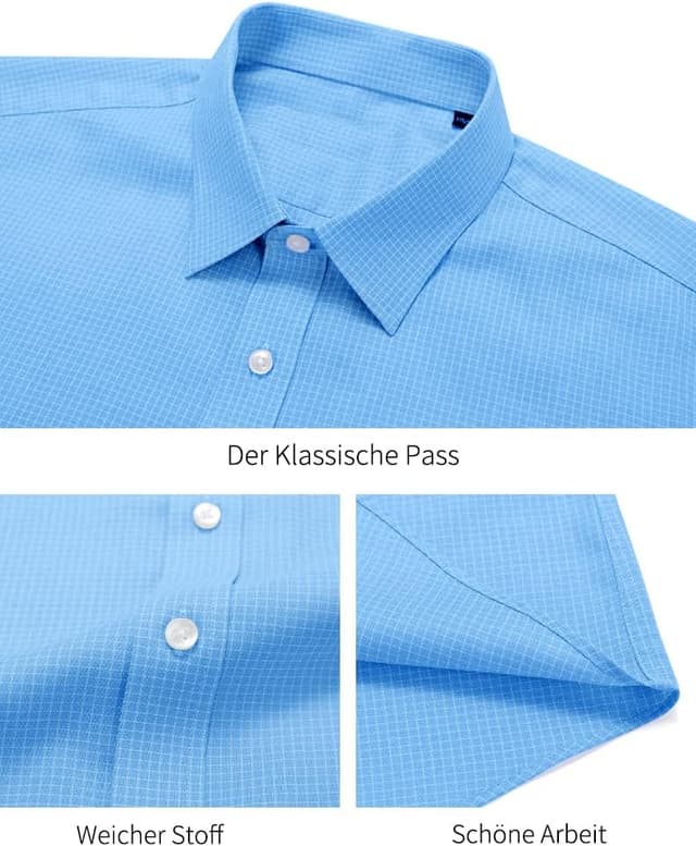 Detalle 1 de Misfuso Herren Langarm-Shirt (Slim Fit/Regular Fit) aus Baumwolle – Freizeithemd als T-Shirt-Alternative
