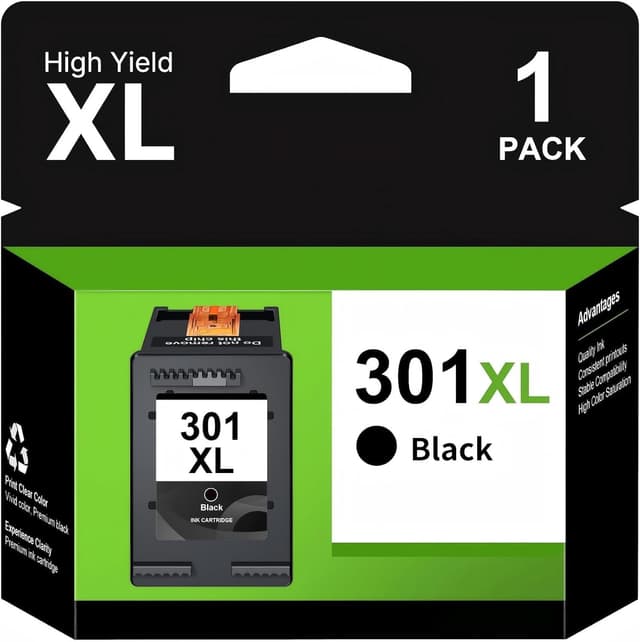 Detalle de Washope 301XL Nero Cartuccia d’inchiostro compatibile per HP 301 XL nero (1-Pack)