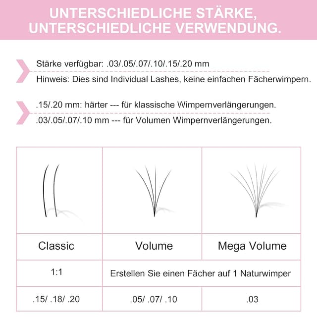 Detalle 2 de Wimpernverlängerung C-Curl 8 bis 15 mm