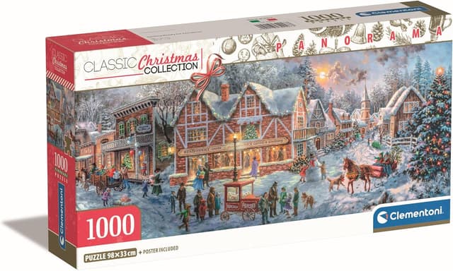 Detalle de Clementoni Compact 1000 pièces Panorama – Préparation pour Noël