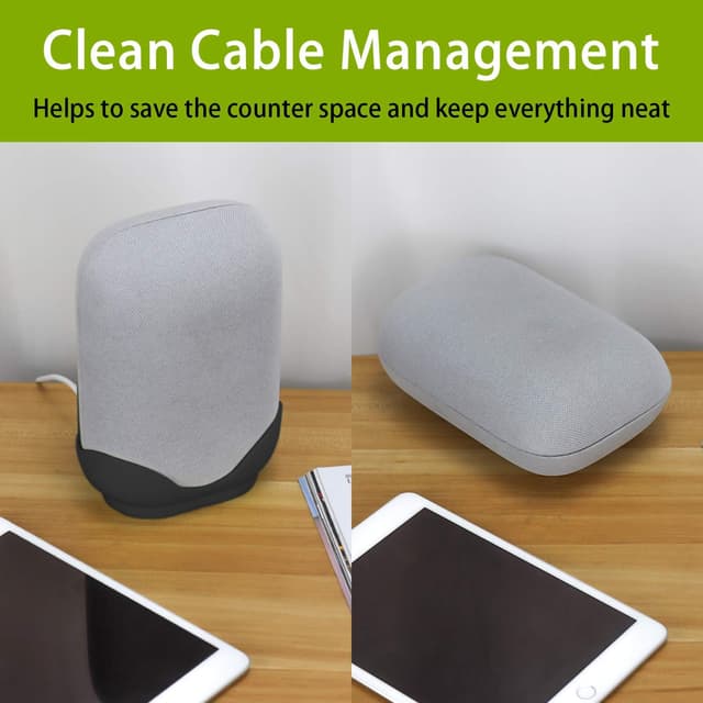 Detalle de honecumi Wall Mount for Google Nest Audio (Black) — wall and table speaker holder