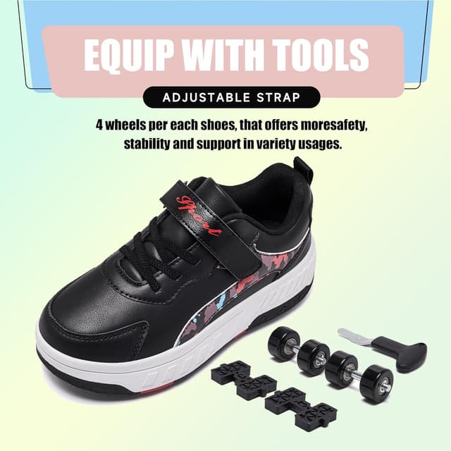 Detalle 2 de YINGCSM Rollschuhe 2‑in‑1 Kinder