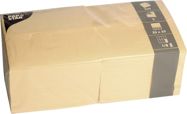 Detalle de Papstar 84579 Serviettes crème 33x33