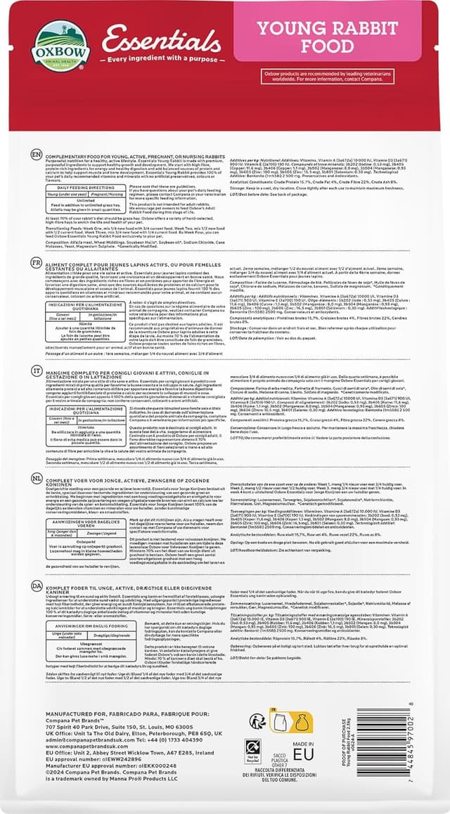 Thumbnail 1 de Oxbow Essentials Cibo per conigli 2,5 kg 🐇