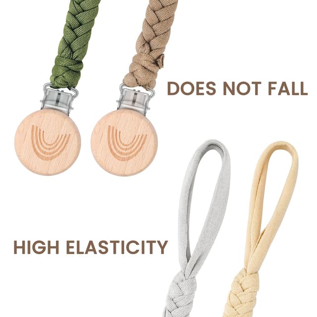 Thumbnail 6 de CLDY Baby Schnullerkette Clip im 4er-Set – Schnullerband mit Clip für Kinderwagen, Babytrage & Autositz