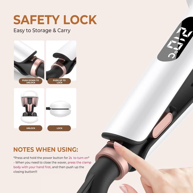 Thumbnail 6 de UKLISS Hair Waver – Pro 3 Barrels Mermaid Waver (130–210℃) for beach waves