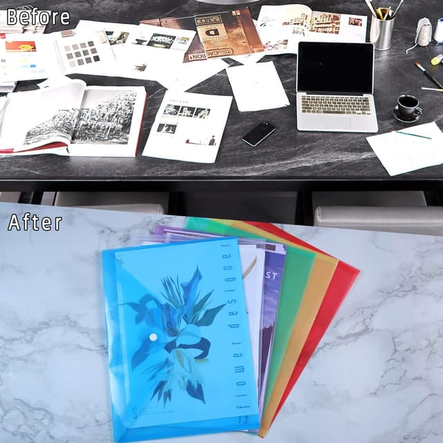 Detalle de Plastic-Wallets A4 Popper Wallet Folders (36 Pack) for Documents, Receipts and Travel Papers