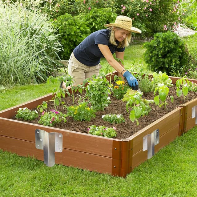 Thumbnail 6 de 10 Pack Railway Sleeper Brackets (Galvanised Steel) with 60 Screws & Glove for Garden Edging, Raised Beds & Fence Posts