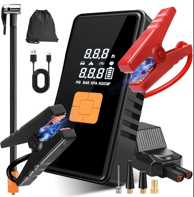 Detalle de Booster batterie 6000A 12V avec compresseur 150 PSI