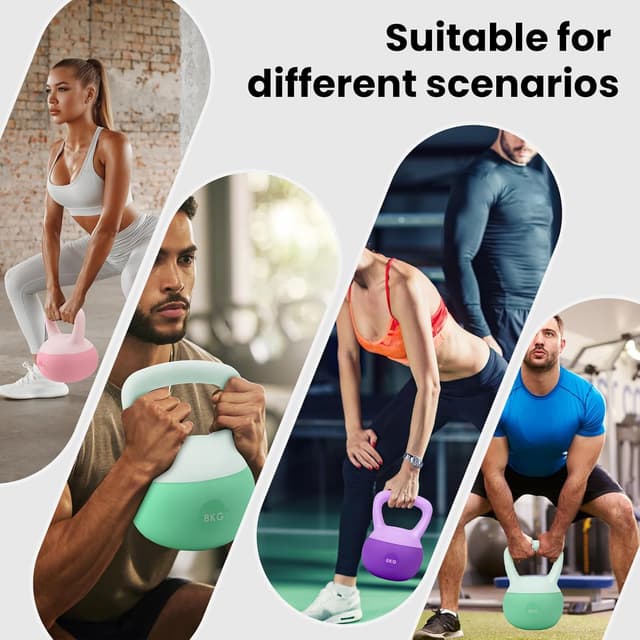 Detalle de HCT STYLE kettlebell morbido in gomma 4/6/8 kg con maniglia antiscivolo