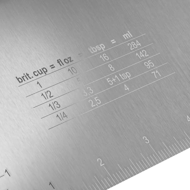 Thumbnail 6 de COM-FOUR spatule à pâte avec coupe-pâte en acier inoxydable, manche rond et bords droits (1 pièce)