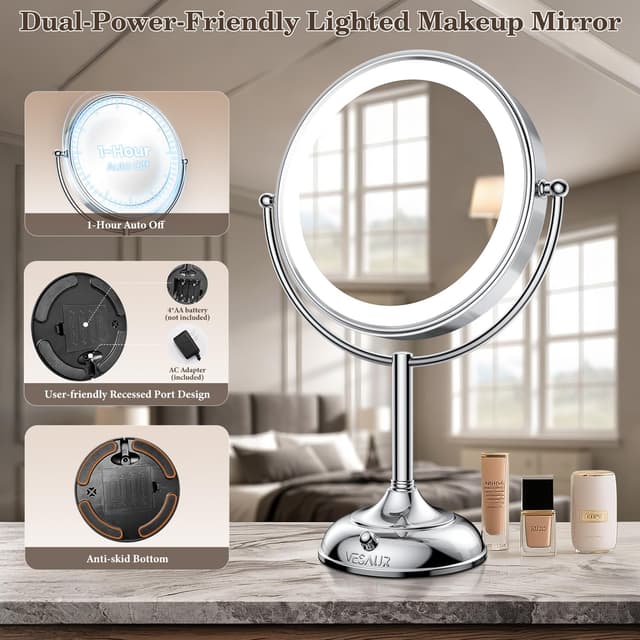 Thumbnail 6 de VESAUR Upgraded 11" Lighted Vanity Mirror 15X 💄