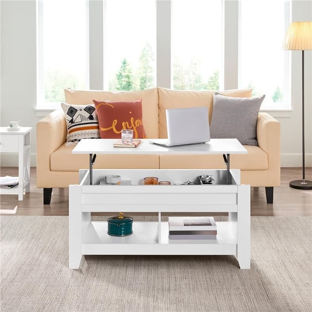 Detalle 2 de Yaheetech Mesa Centro Elevable de Madera