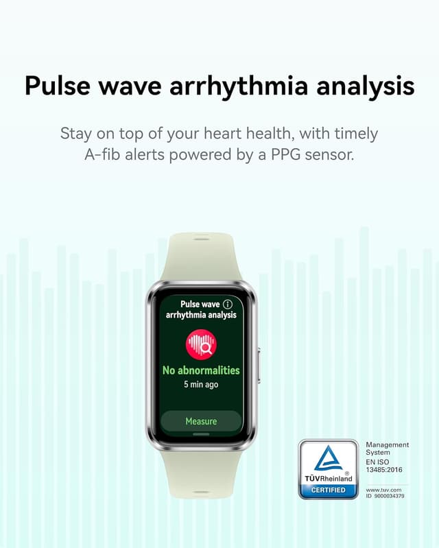 Detalle de HUAWEI Band 11 Aluminium Fitness Tracker (Sleep, SpO2, A-Fib alerts) – Green