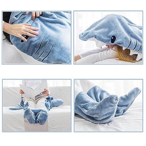 Thumbnail 7 de inkArts Shark Blanket Hoodie Onesie wearable shark sleeping bag