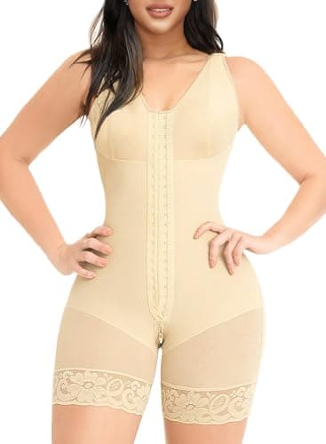 Detalle de YIANNA Fajas reductoras mujer abdomen moldeador tipo bodysuit beige (talla M) 7275