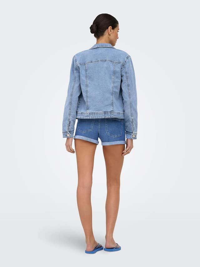 Detalle de ONLY Damen Jeansjacke ONLWONDER – Longsleeve mit Stretch-Anteil