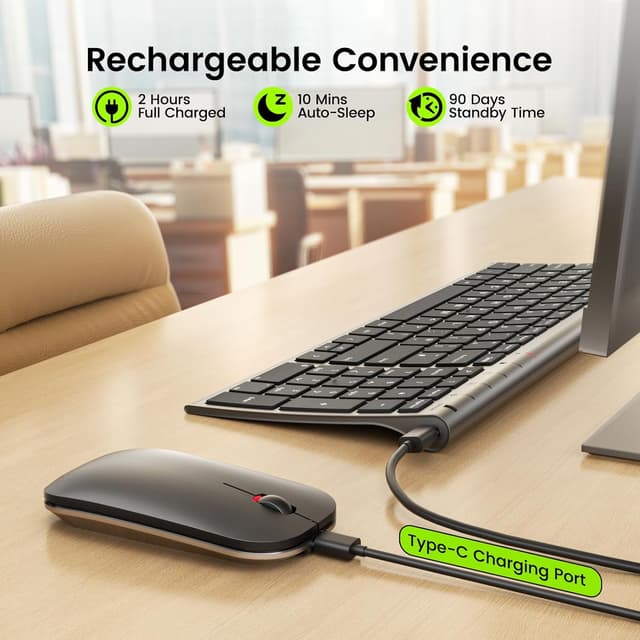 Detalle de seenda WGJP-031B compact wireless keyboard and mouse set