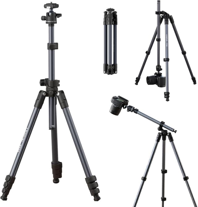 Detalle de ULANZI TT59 175 cm horizontales Kamerastativ mit Uka Schnellwechselplatte und 360° Panorama-Kugelkopf