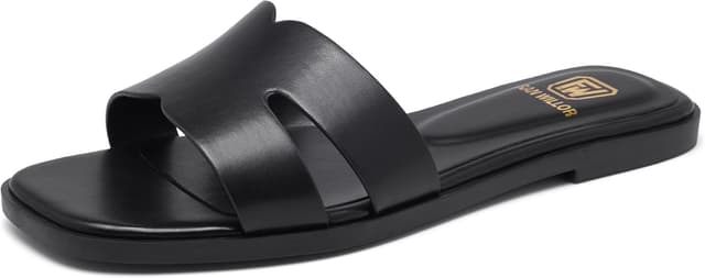 Detalle de Women’s Flat Slide Sandals with Memory Foam Insole and Slip-Resistant TPR Outsole