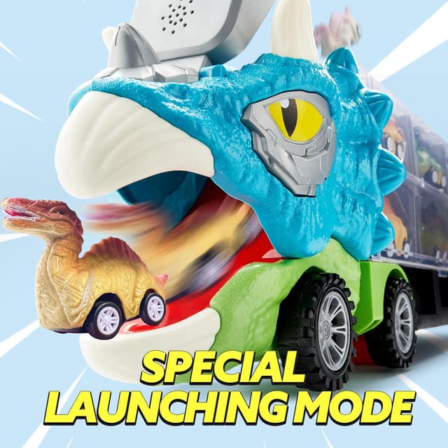 Thumbnail 2 de JOYIN 13 Piezas Camión transportador de dinosaurios