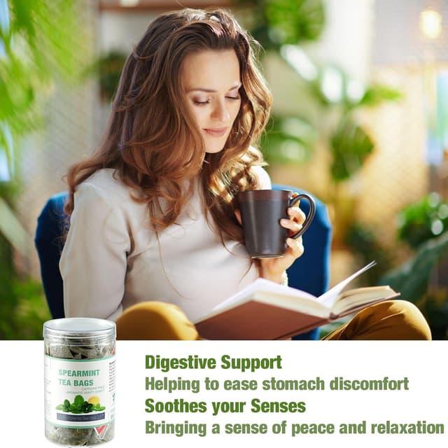 Thumbnail 6 de Grüne Minze Tee Beutel mit Krauseminzblättern – 45 koffeinfreier Kräutertee in Beuteln