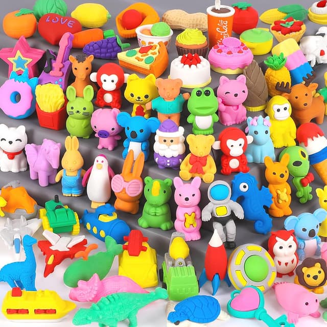 Detalle de 70 Pack Animal Erasers for Kids ✏