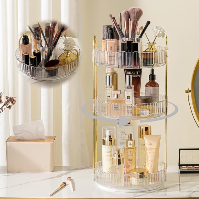 Thumbnail 6 de shuang qing Rotating Makeup Organizer 3 Tier