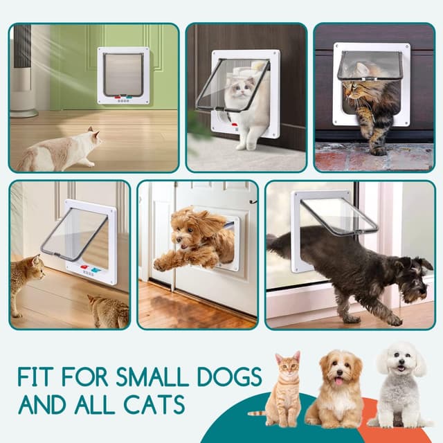 Thumbnail 6 de Chatière Nobleza à verrouillage 4 voies avec fermeture magnétique (blanc, XL)