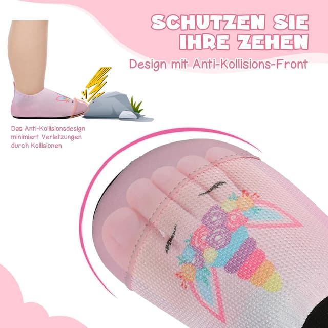 Detalle de VOLHAL Kinder-Hausschuhe für Jungen und Mädchen – atmungsaktive, rutschfeste Barfußschlipper für Kindergarten und Indoor