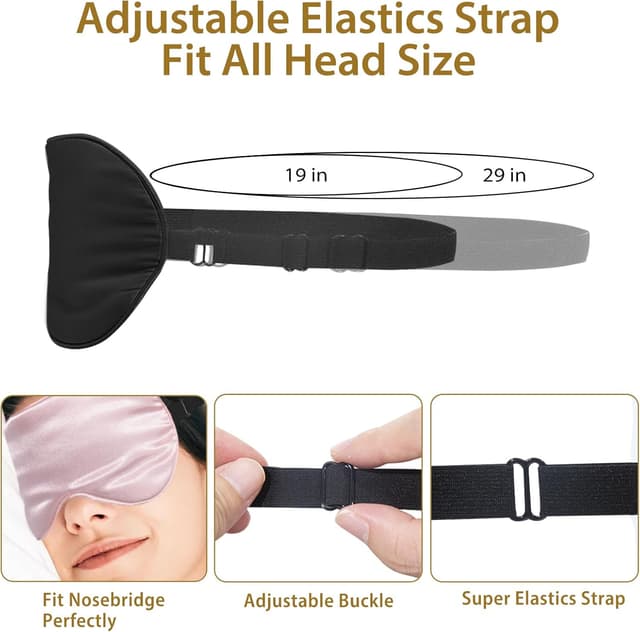 Detalle 2 de JroyJoy 4 Pack Silk Sleep Mask 100% Blackout